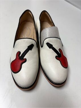 New HANDMADE WOMEN'S GUITAR
PATTERN LEATHER SLIP-ON FLATS
TASSEL PENNY LOAFERS
